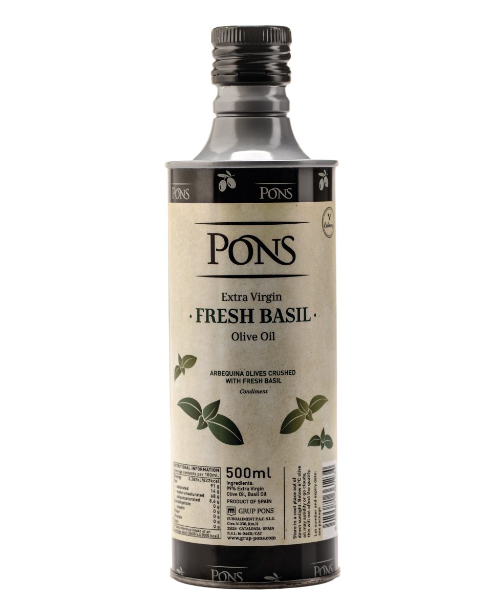 Pons Culinary ólífuolía basil 500 ml (6 stk/ks)
