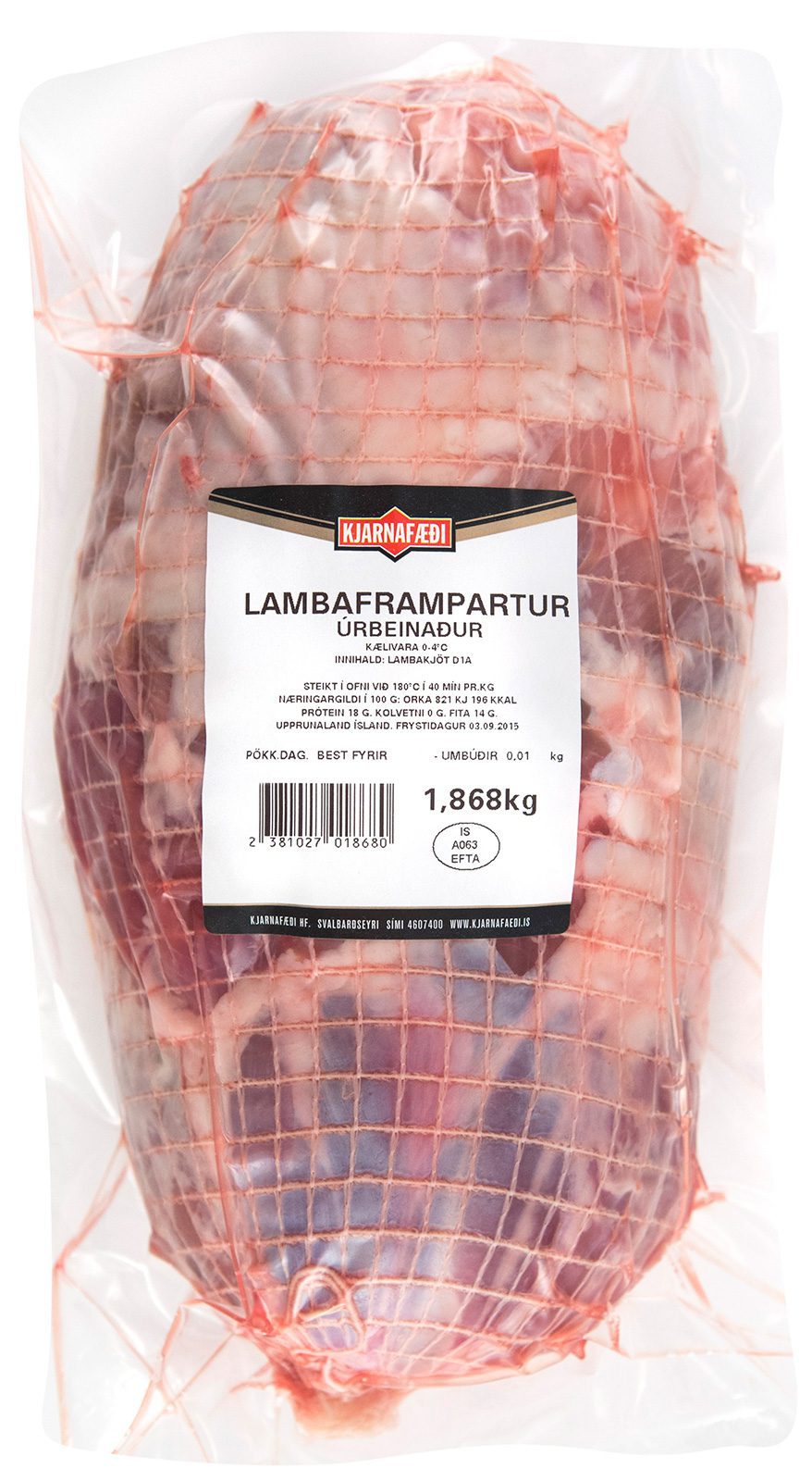 Lambaframp. úrb. léttreyktur 1 kg