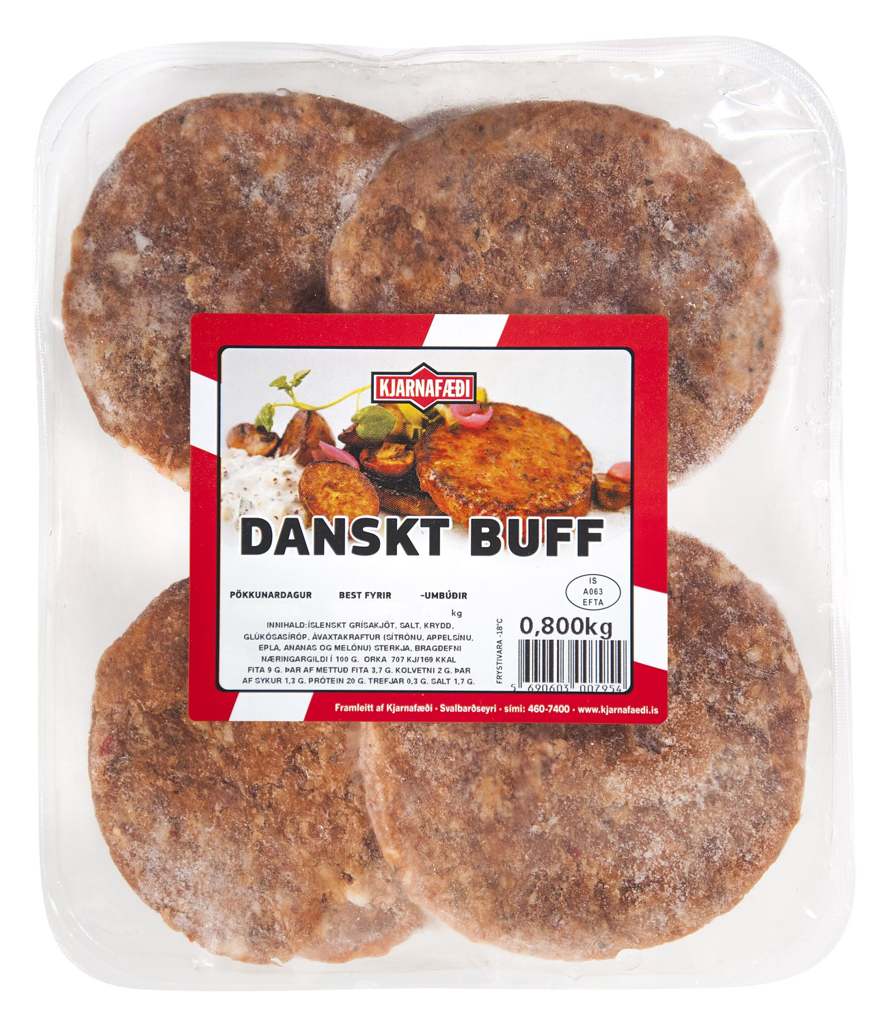 Danskt buff frystiv. 5 kg/ks