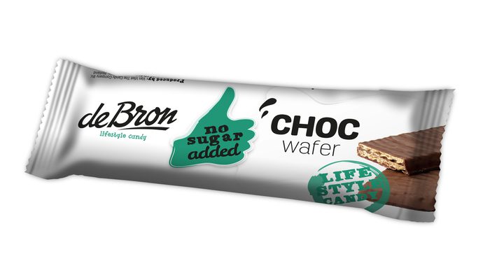 DE BRON Choc wafer – no added sugar 24x34g