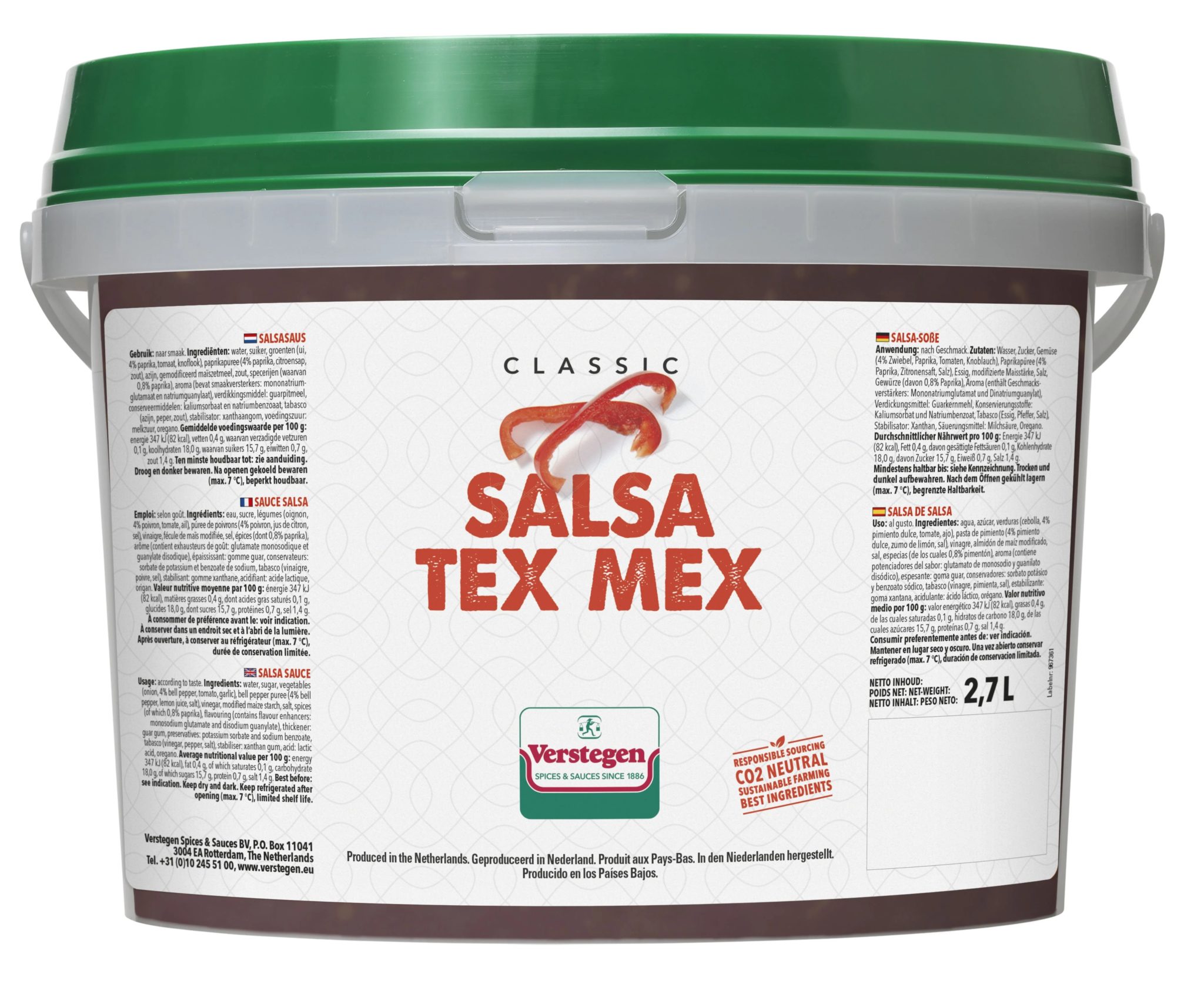 Verstegen salsasósa Texmex  2,7 L/stk