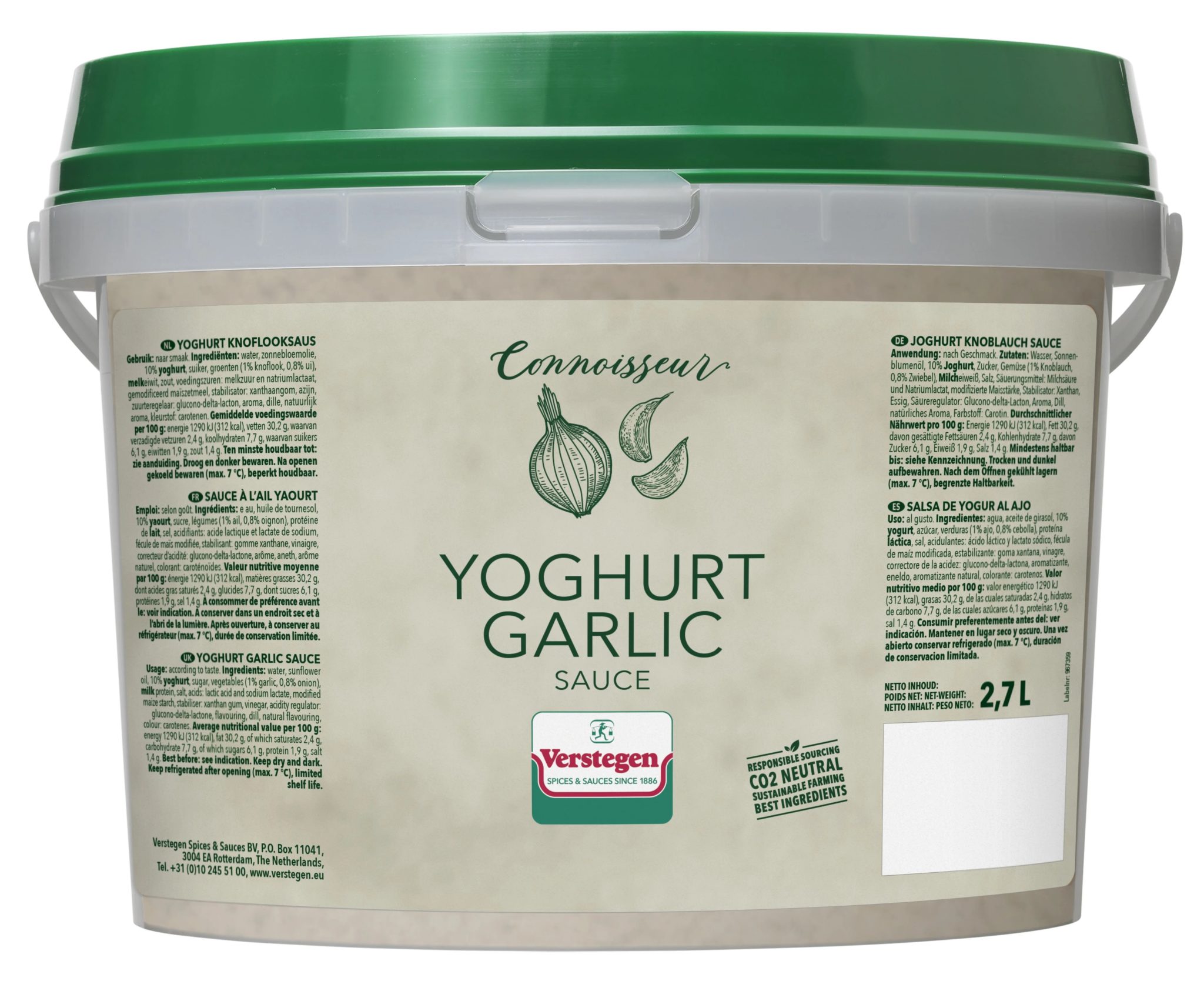 Verstegen Yogurt-garlic sósa 2,7 L/stk