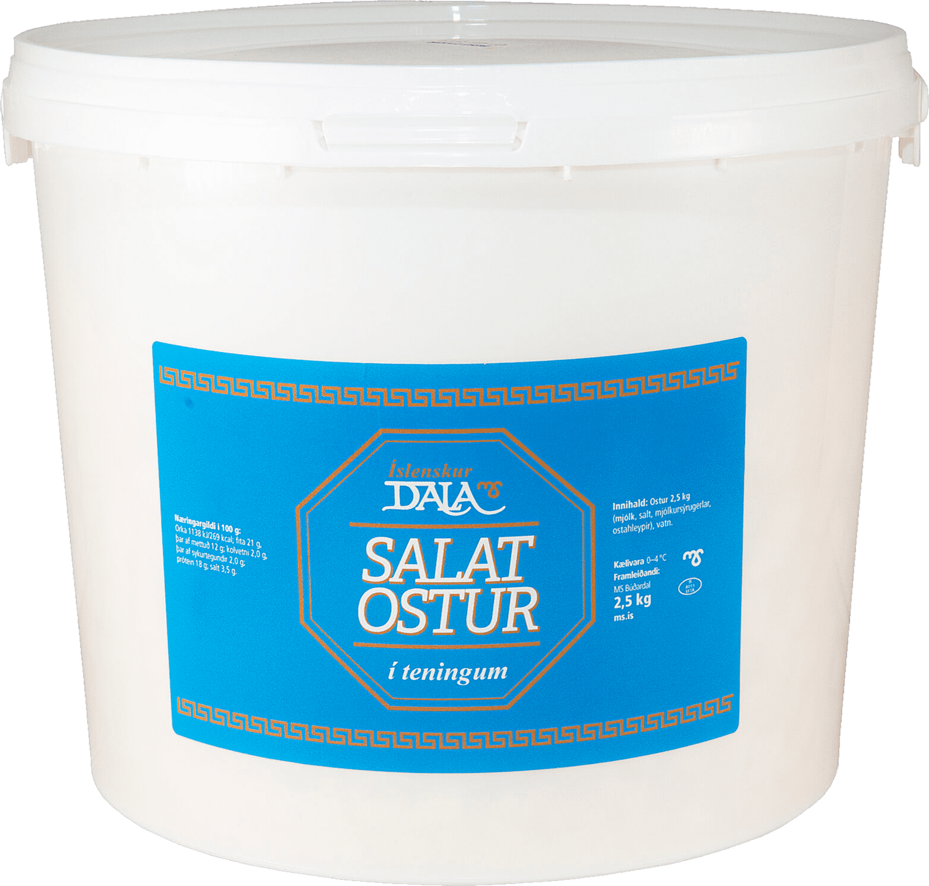 MS Salatostur í teningum (2,5 kg af osti) 4 kg/stk