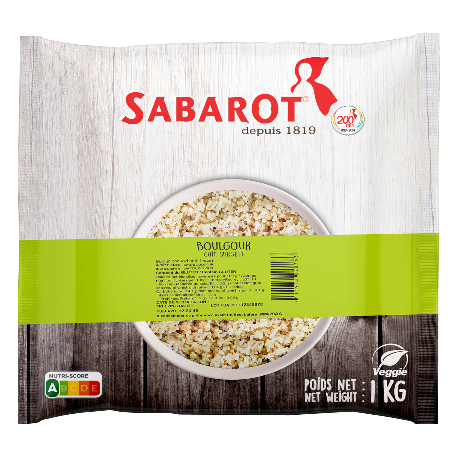 Bulgur frystiv. IQF 1kg (6stk/ks)