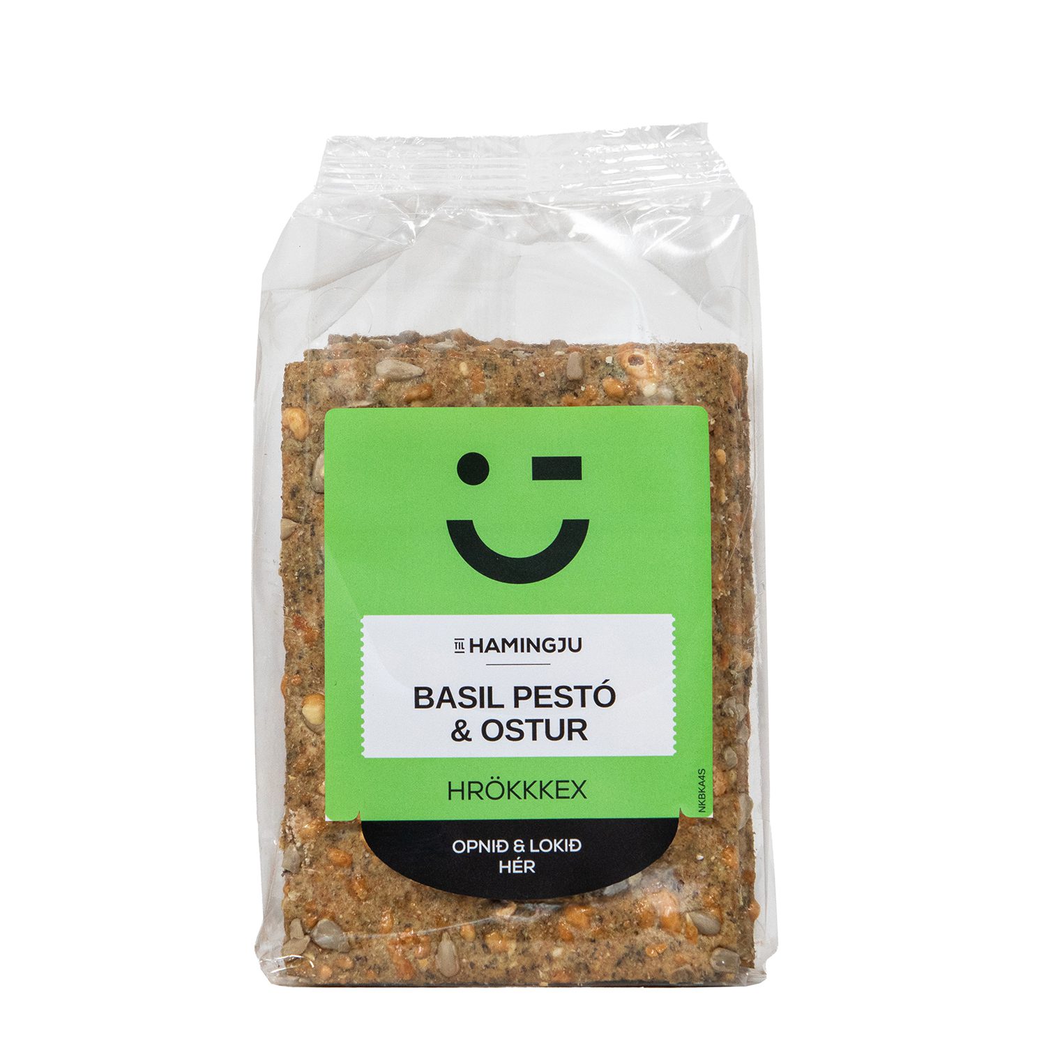 Til hamingju Hrökkkex Basil Pesto Ostur 10x200g