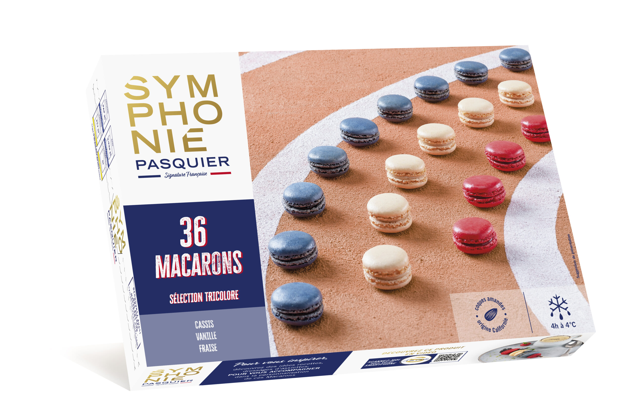 Macarons þrílit 36stk 462g (4stk/ks)