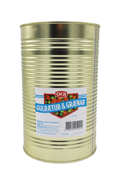 $Ora Gulrætur og grænar baunir 4,5kg/stk (4stk/ks)